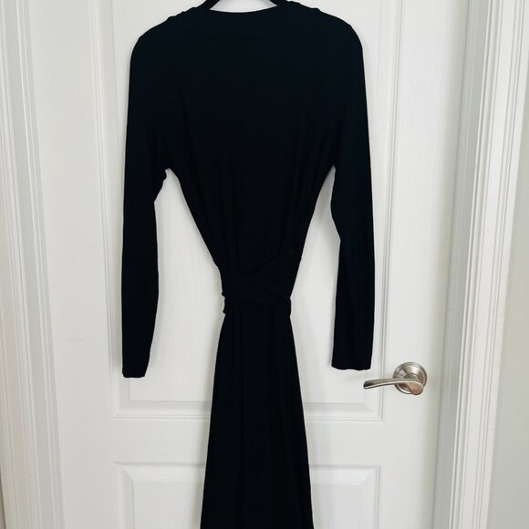 Banana Republic Classic Black Long Sleeve Rayon Wrap Dress - Picture 7 of 14